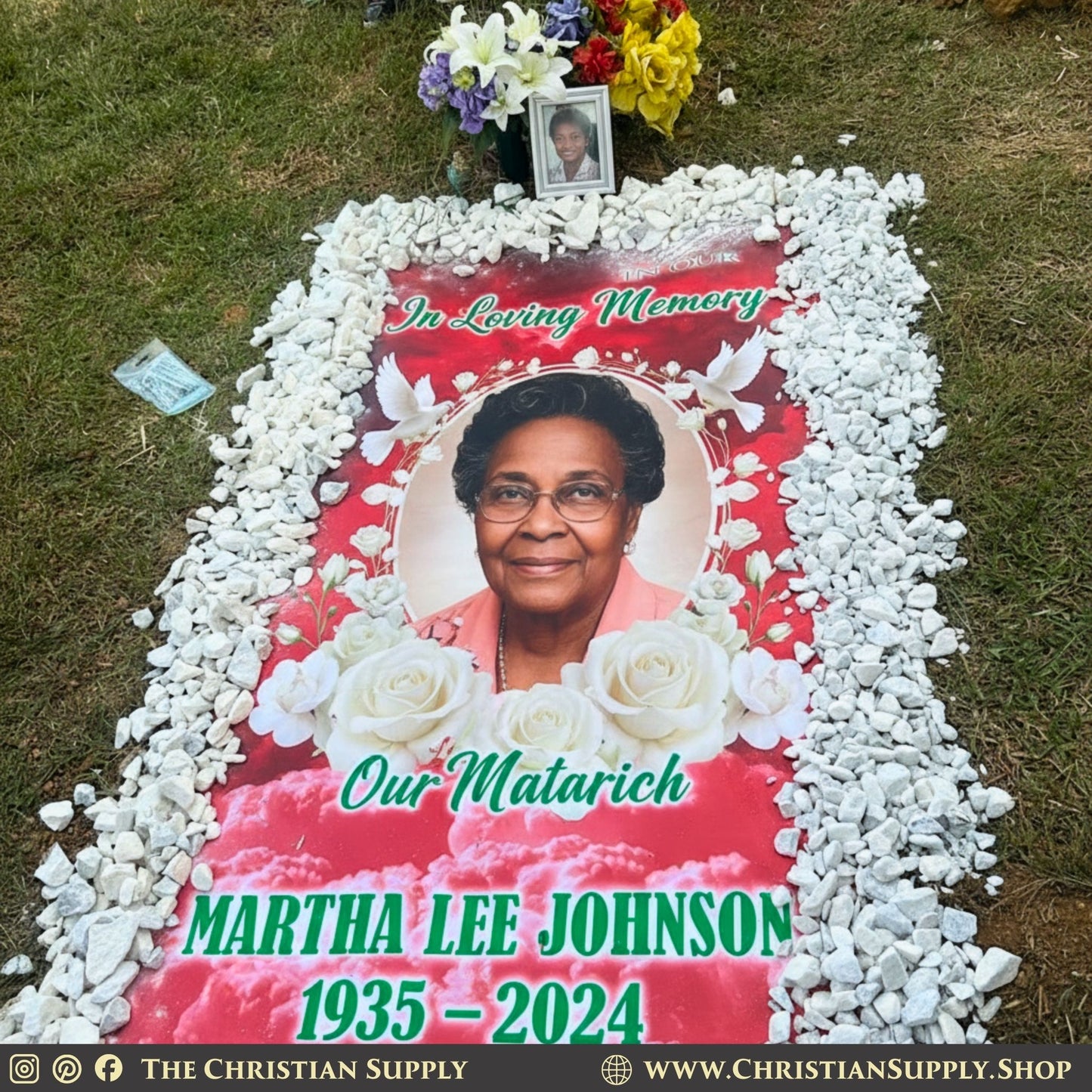 Custom Outdoor Memorial Blanket for Graveside Remembrance and Legacy