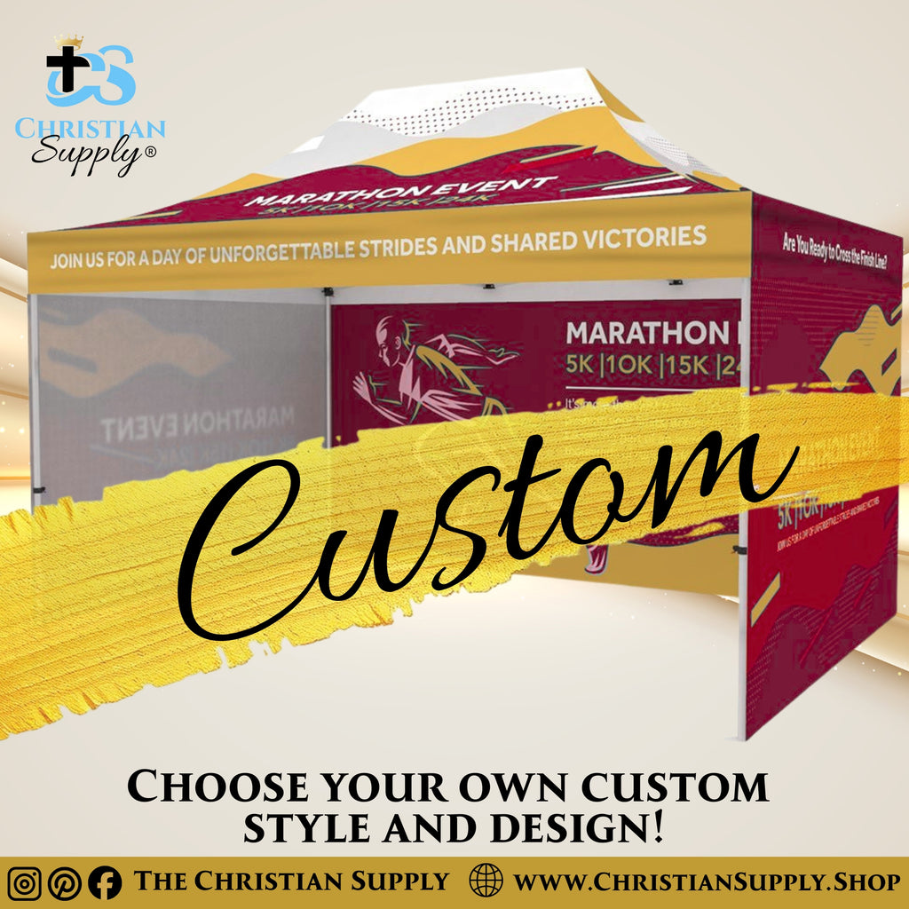 Custom 15ft Event Tent – Full Color Custom Print Pop Up Tent with Optional Walls