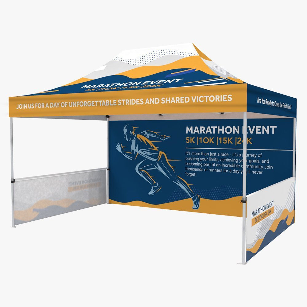 Custom 15ft Event Tent – Full Color Custom Print Pop Up Tent with Optional Walls