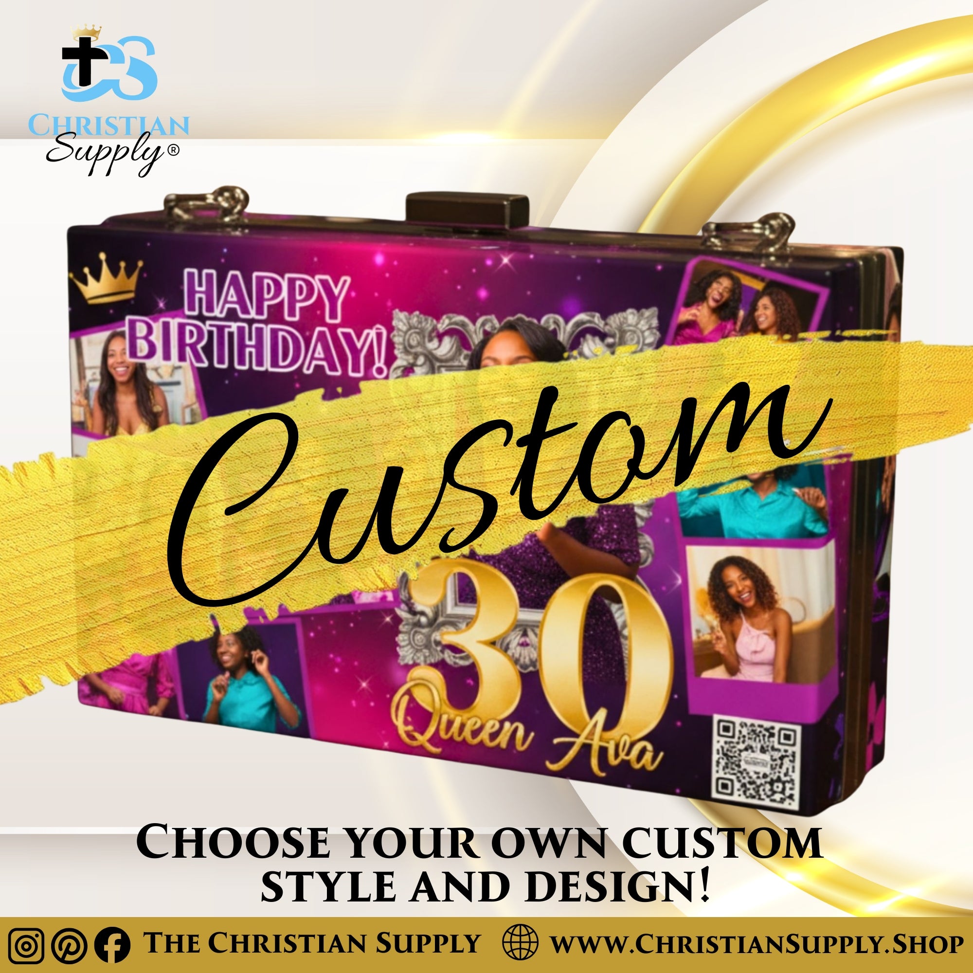 Custom Acrylic Purse – Clear Box Clutch with Personalized Design