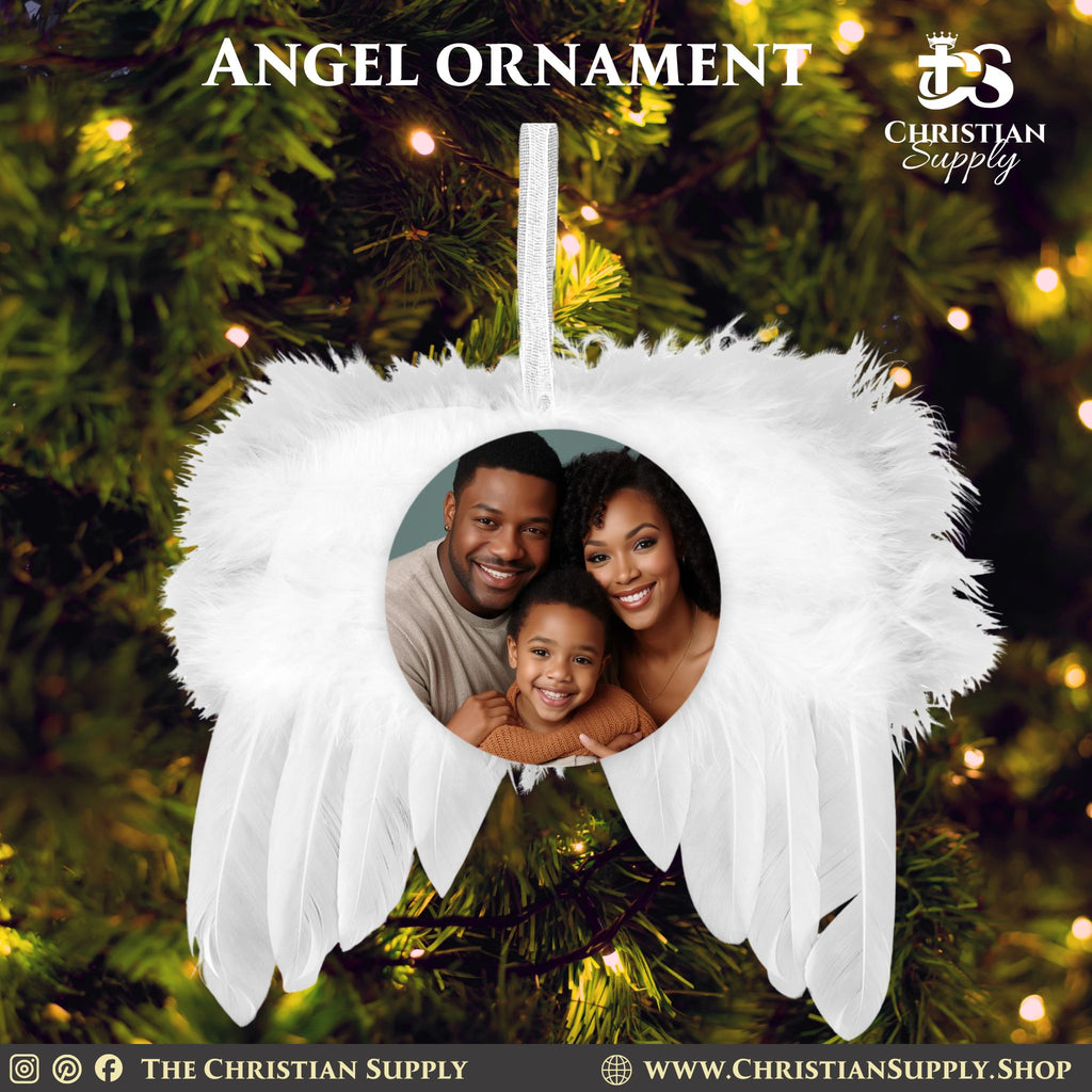 Angel Wing Ornaments (Set of 5) – Personalized Photo Keepsake Tribute