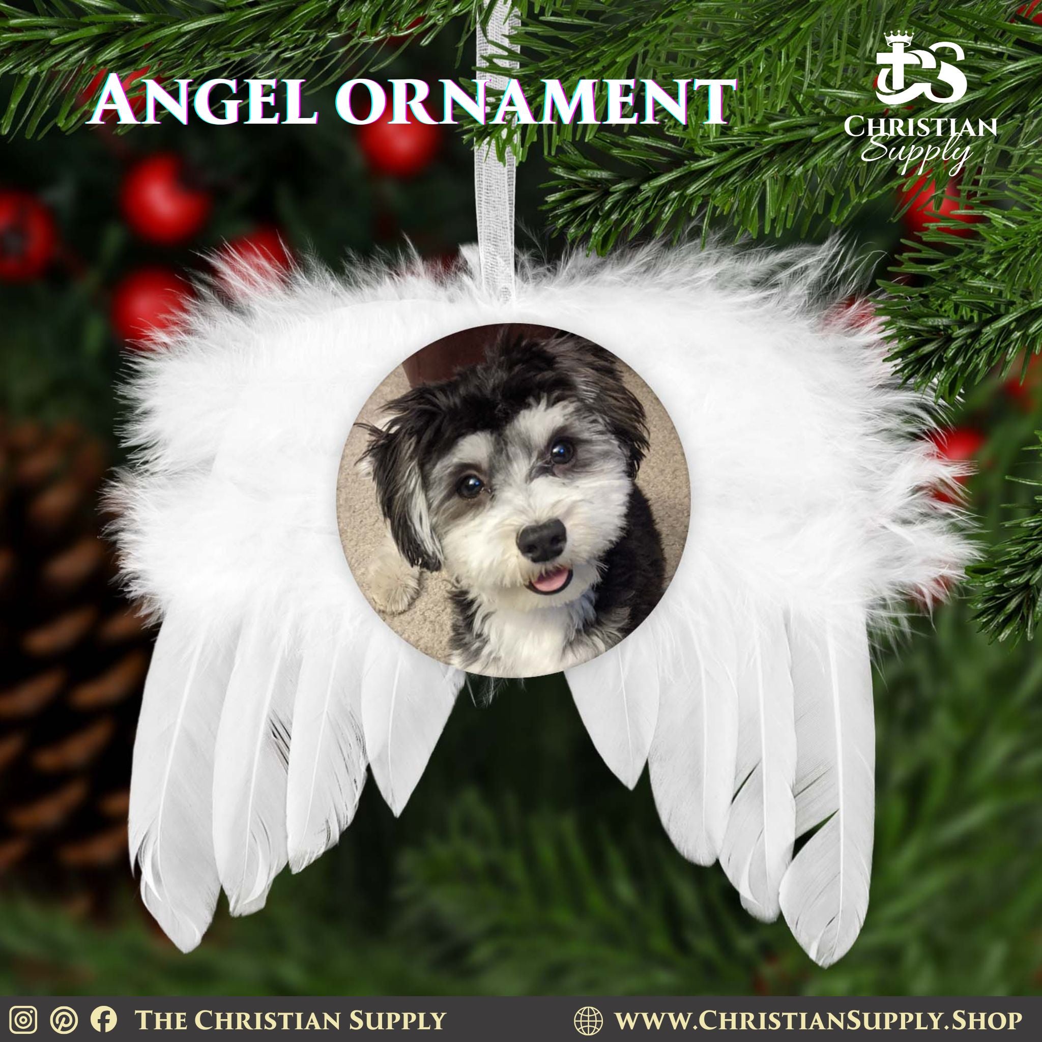 Angel Wing Ornaments (Set of 5) – Personalized Photo Keepsake Tribute