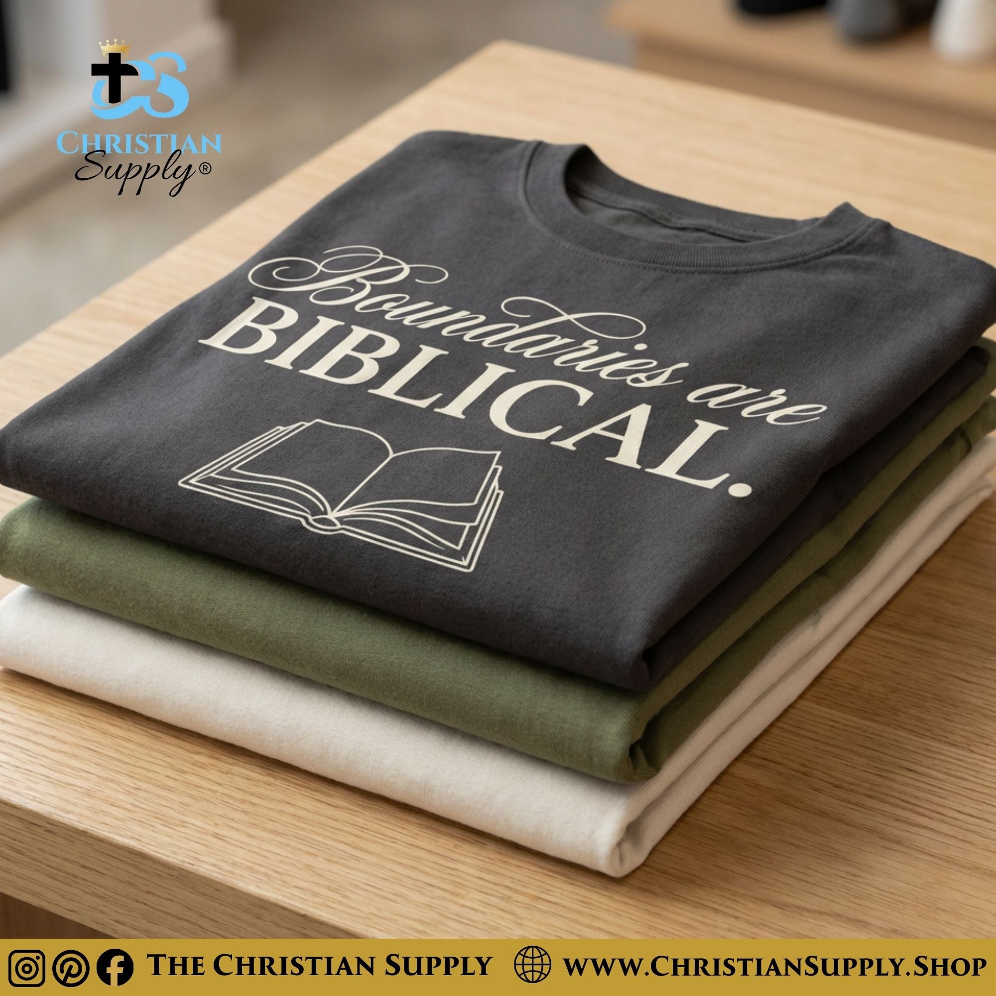 Boundaries Are Biblical. Minimalist Scripture T-Shirt – Open Bible Design