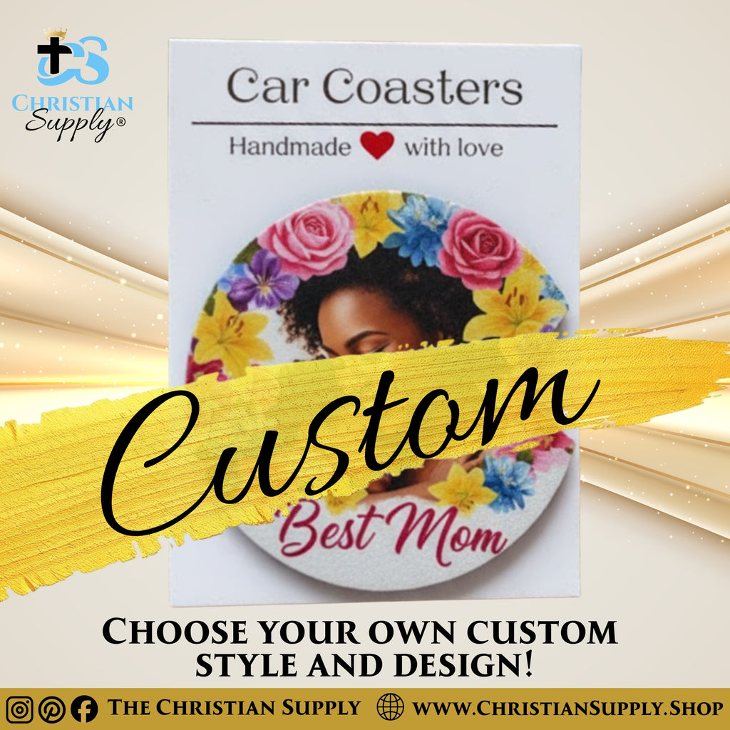 Custom Wooden Car Coaster – Personalized Car Accessories (Single or Sets)