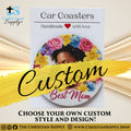 Custom Wooden Car Coaster – Personalized Car Accessories (Single or Sets)