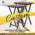 Custom Folding Wood TV Tray Tables – Set of 2 or Set of 4 | Sturdy & Stylish