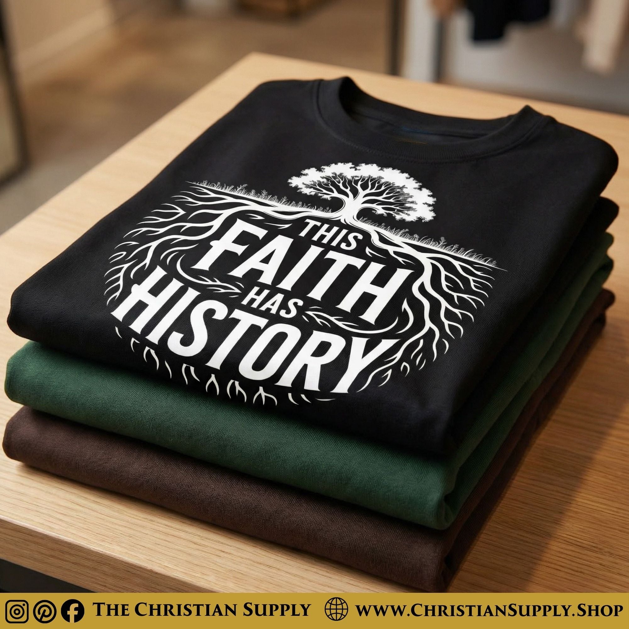 This Faith Has History T‑Shirt – Rooted Legacy Tree Design