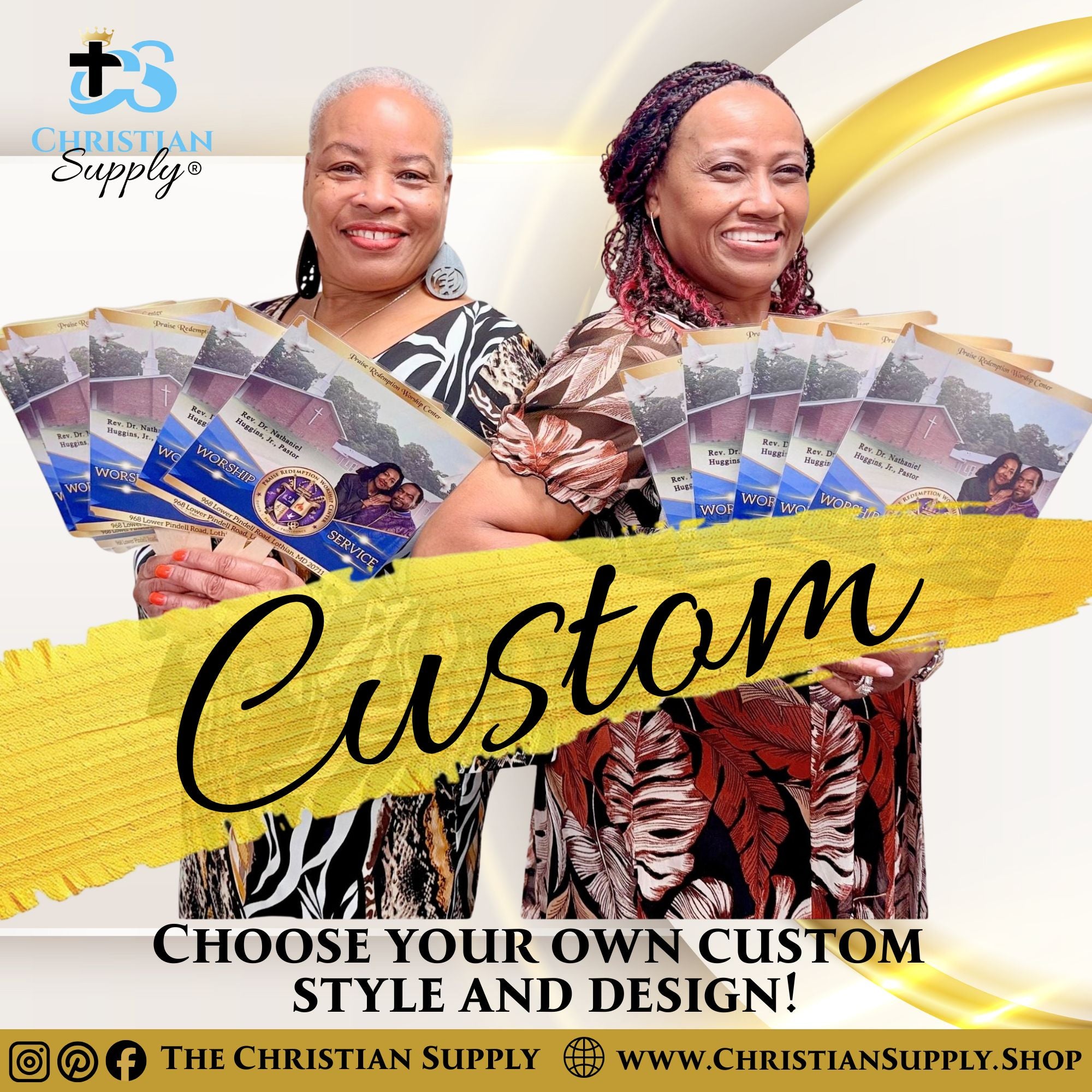 Custom Hand Fans – Personalized Church and Event Fans in Multiple Shapes