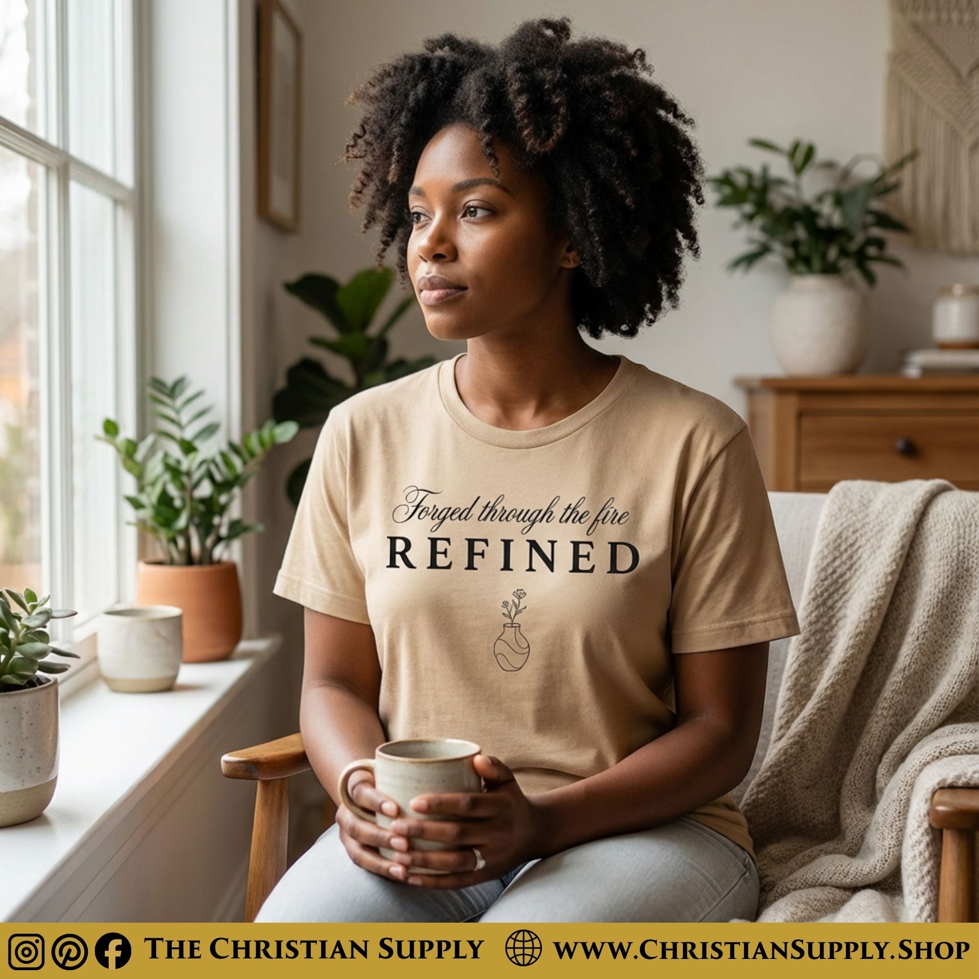 Forged Through the Fire Refined T‑Shirt – Resilience & Restoration Christian Tee