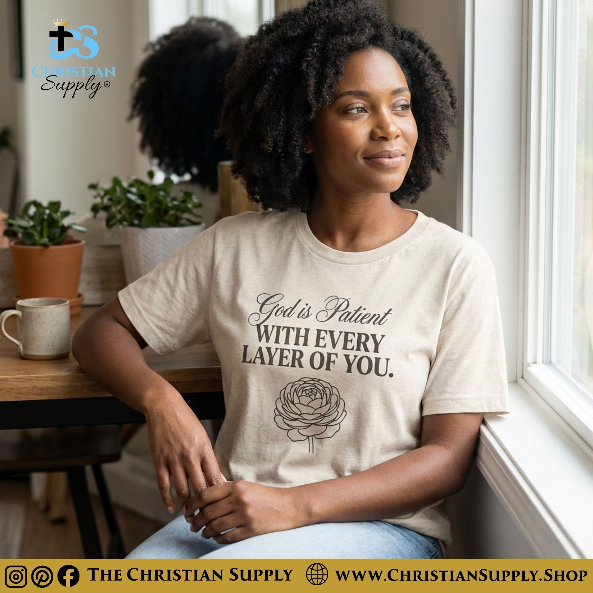God Is Patient With Every Layer of You T‑Shirt – Grace & Growth Christian Tee