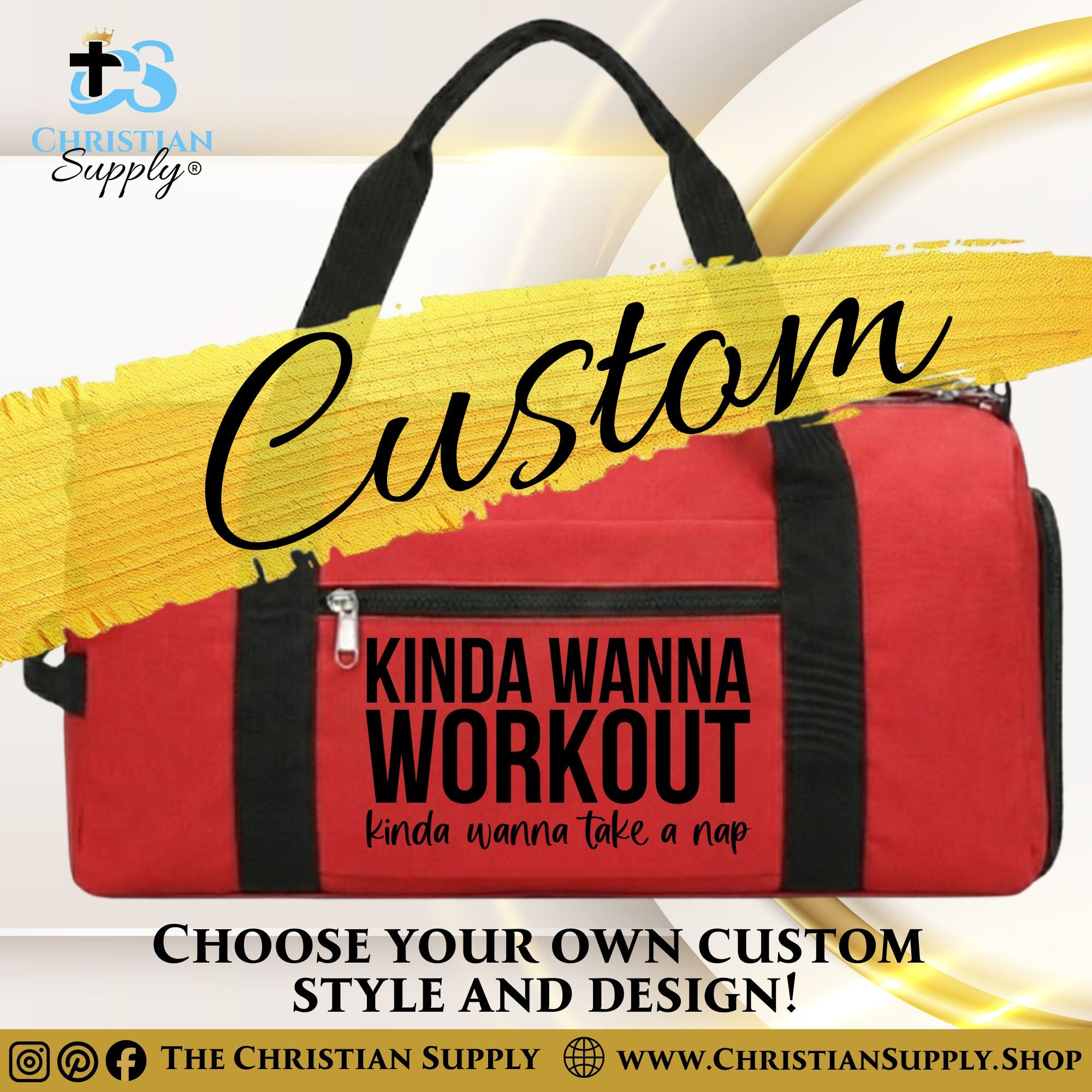 Custom Gym Bag – Durable, Waterproof Interior and Shoulder Strap