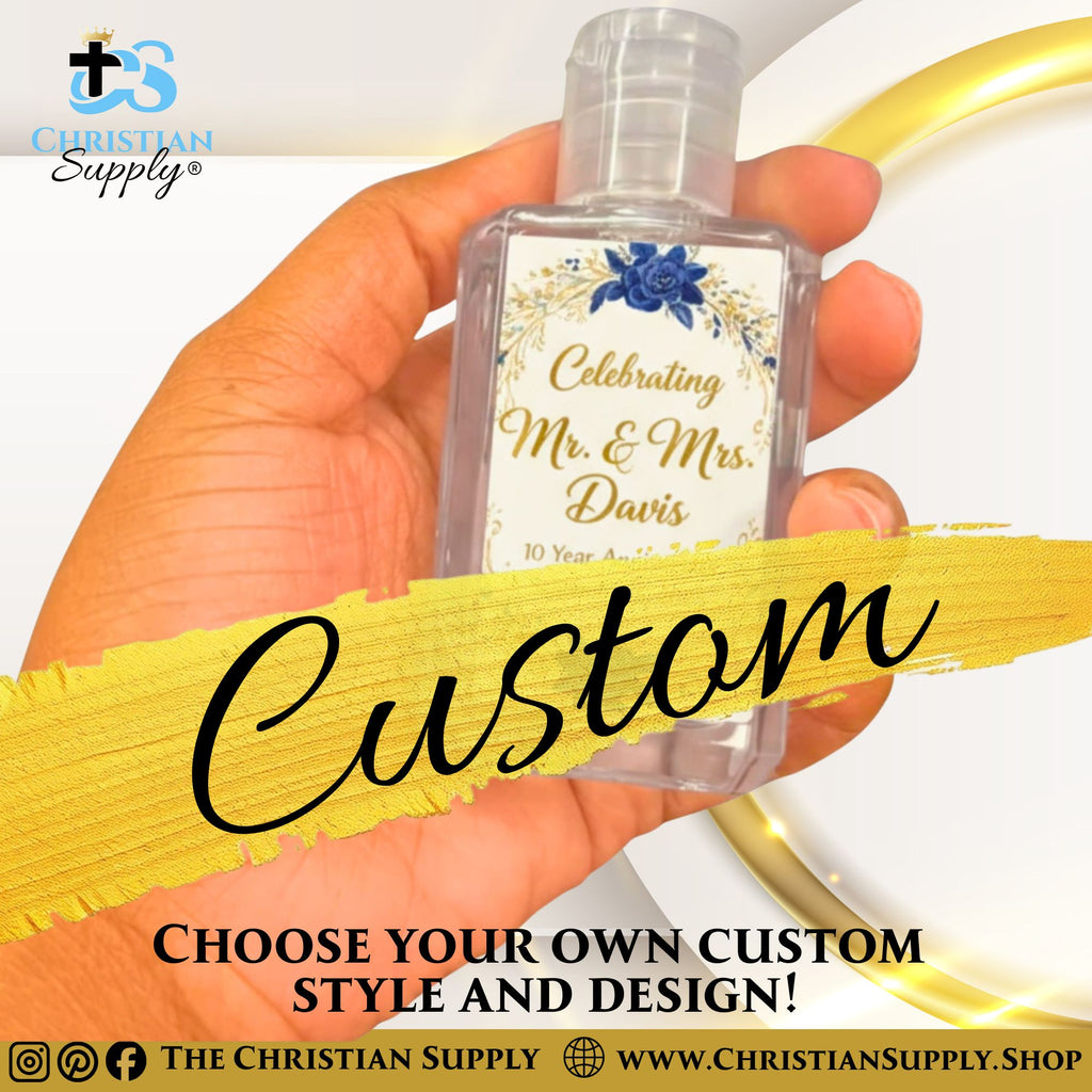 Custom Hand Sanitizer with Personalized Label – 1 oz or 2 oz Bulk Event Favors