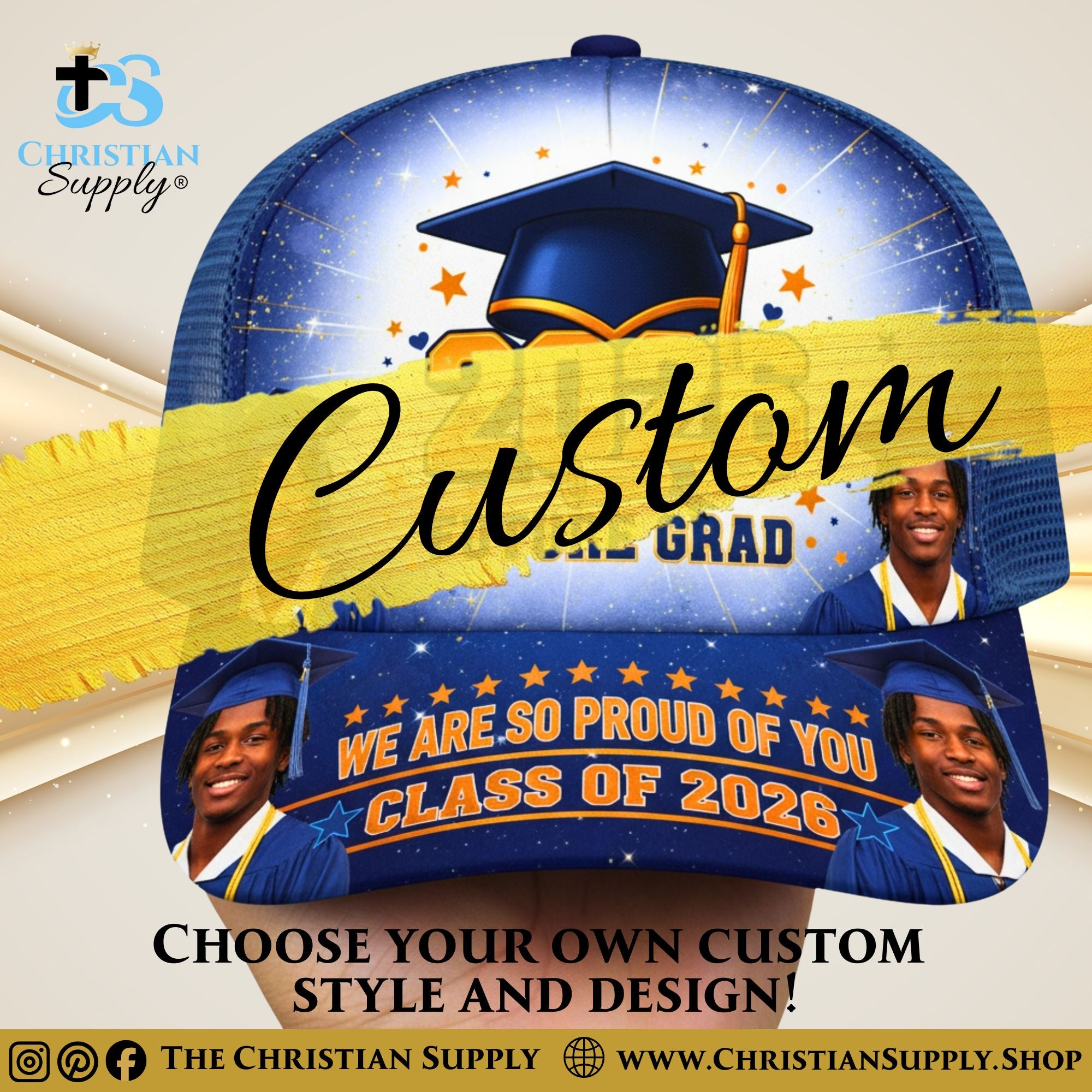 Custom Hats with Faith-Inspired Design and Add-Ons