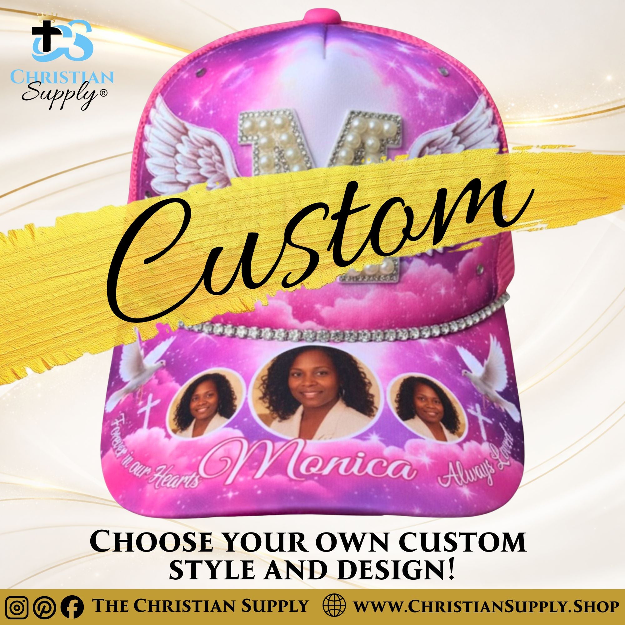 Custom Hats with Faith-Inspired Design and Add-Ons