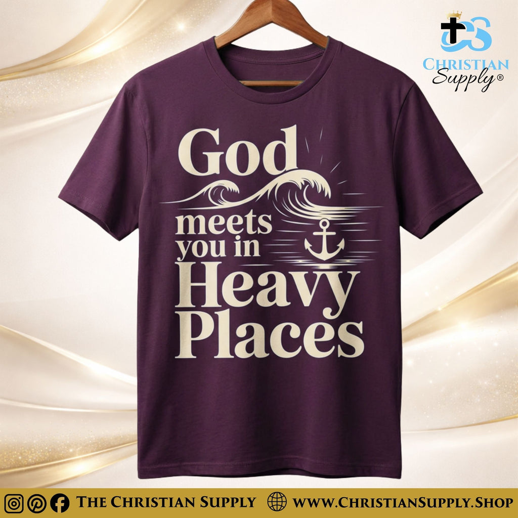 God Meets You in Heavy Places T‑Shirt – Anchor & Wave Christian Tee