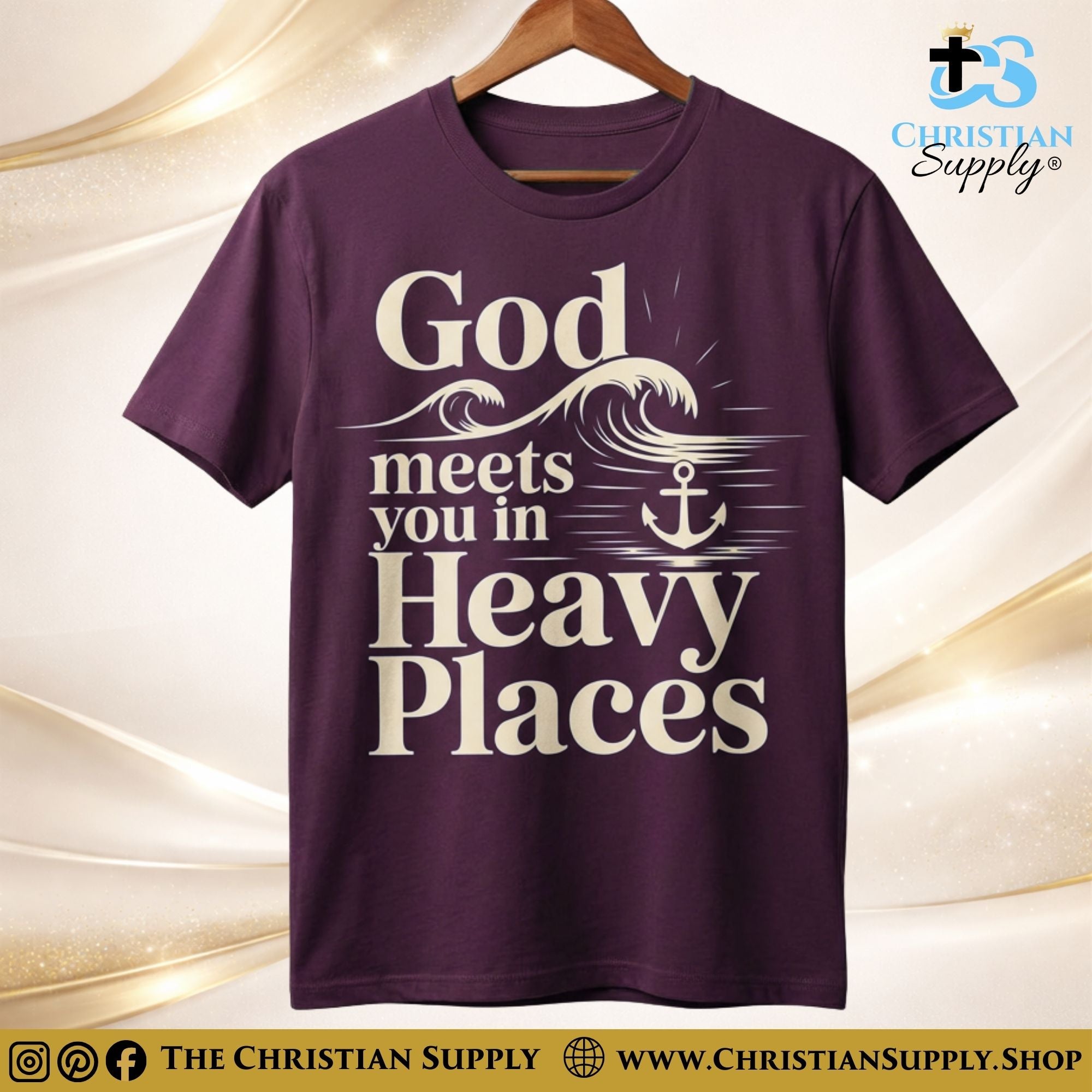 God Meets You in Heavy Places T‑Shirt – Anchor & Wave Christian Tee