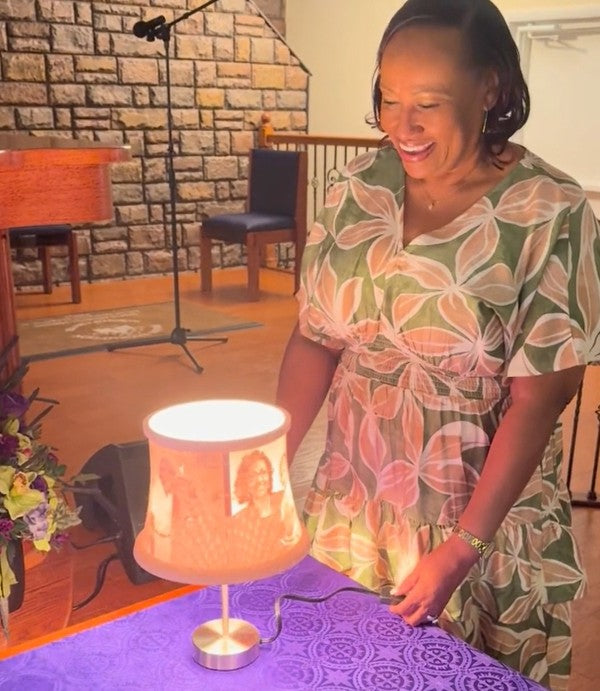 Custom Photo Lamp Shade with Personalized Images Verses and Messages