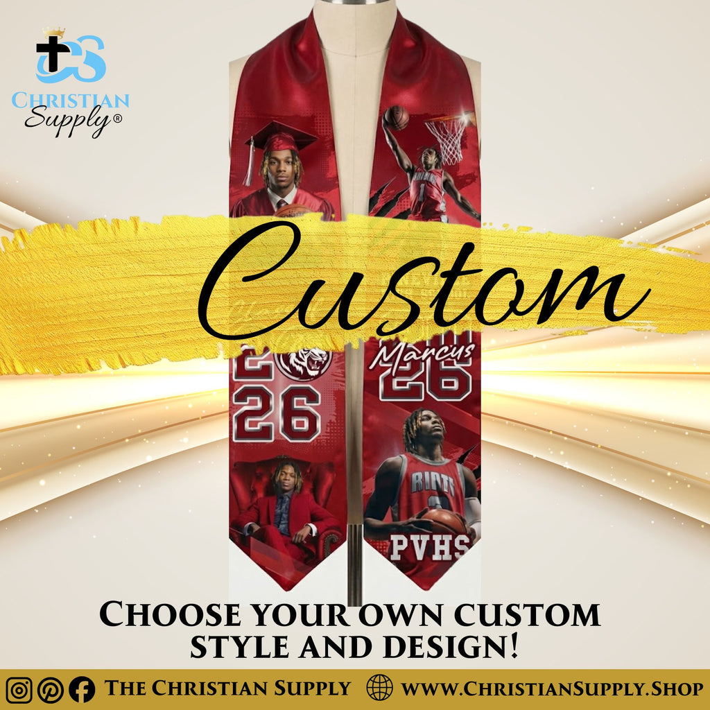 Custom Graduation Stoles Personalized with Name School Year and Photos