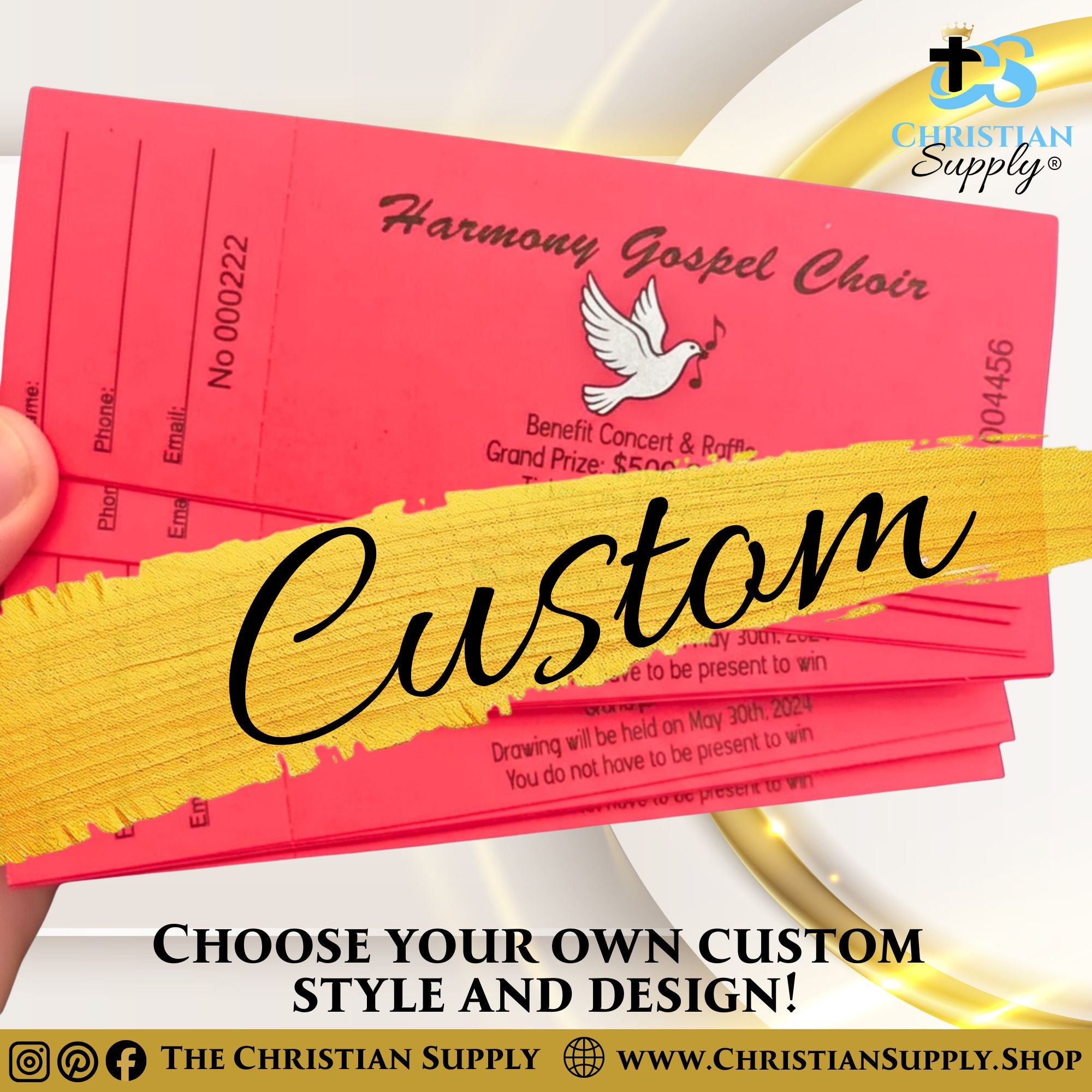 Custom Printed Event Tickets – Full Color with Optional Numbering in Bulk Packs