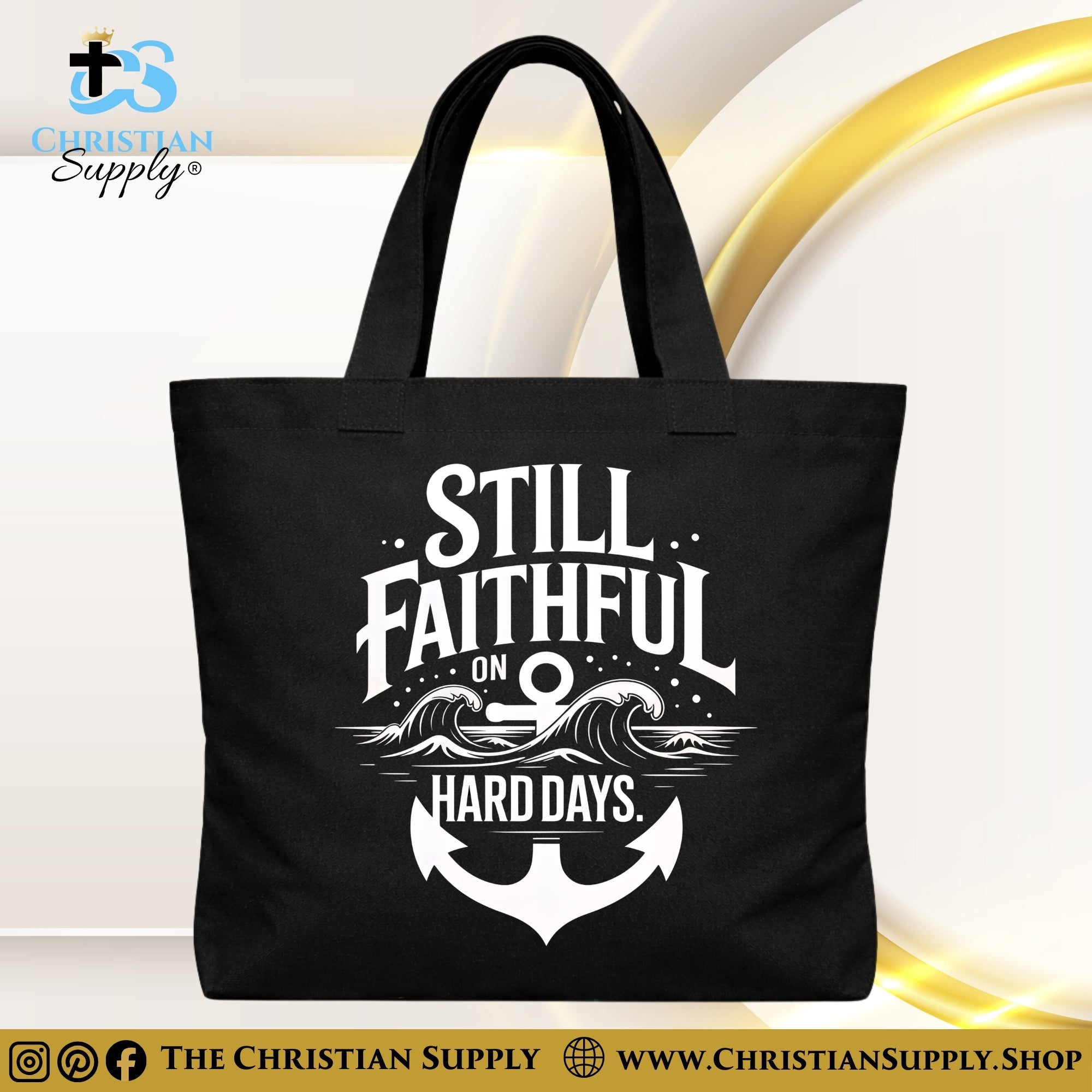 “Still Faithful on Hard Days” Inspirational Christian Tote Bag – Durable 12oz Cotton Canvas Reusable Shoulder Bag for Daily Use