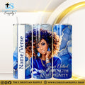 “She Is Clothed in Strength and Dignity" Premium Stainless Steel Skinny Tumbler | 20 oz & 30 oz Options