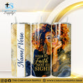 “Walk by Faith, Not by Sight - Black and Gold" Premium Stainless Steel Skinny Tumbler | 20 oz & 30 oz Options