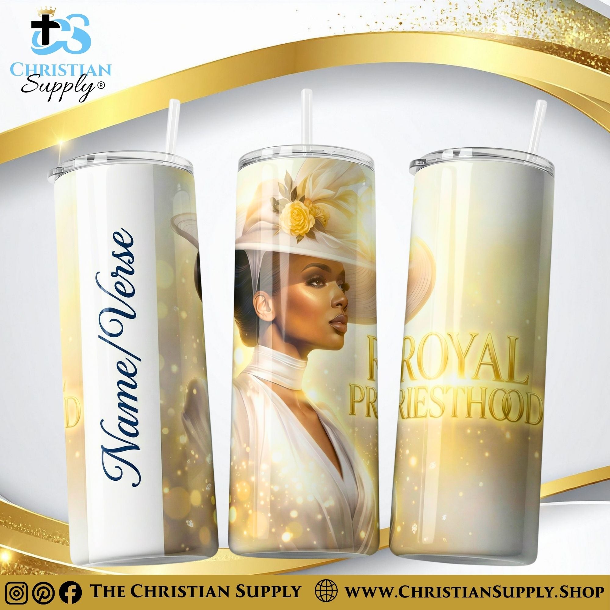 “Royal Priesthood" Premium Stainless Steel Skinny Tumbler | 20 oz & 30 oz Options