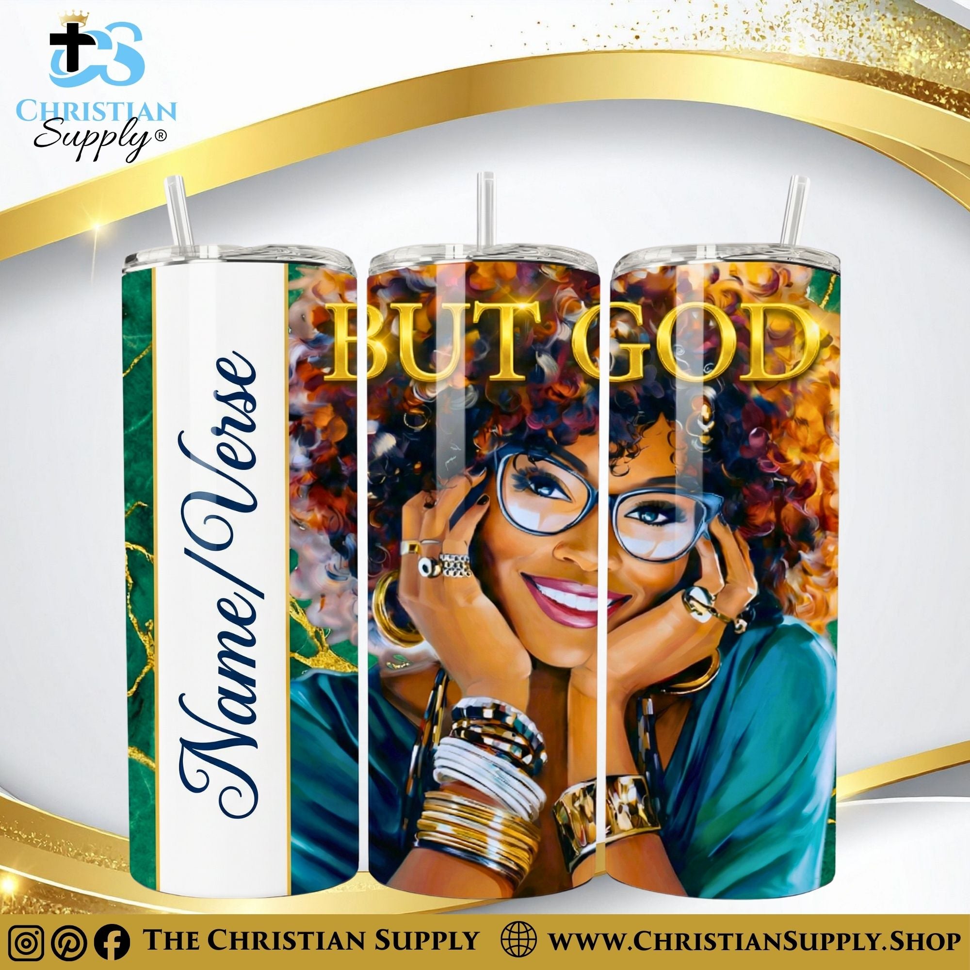 “But God" Premium Stainless Steel Skinny Tumbler | 20 oz & 30 oz Options