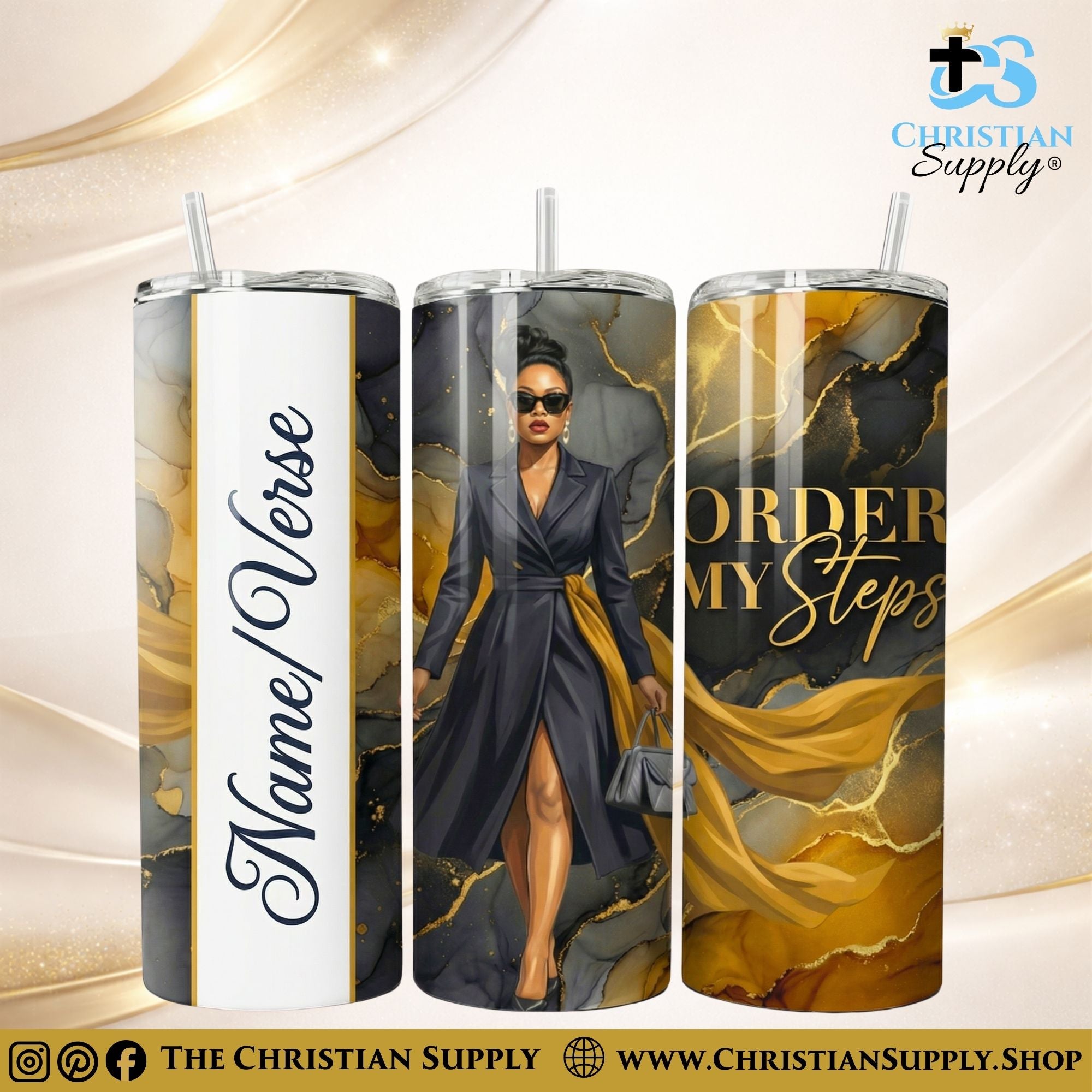 “Order My Steps" Premium Stainless Steel Skinny Tumbler | 20 oz & 30 oz Options