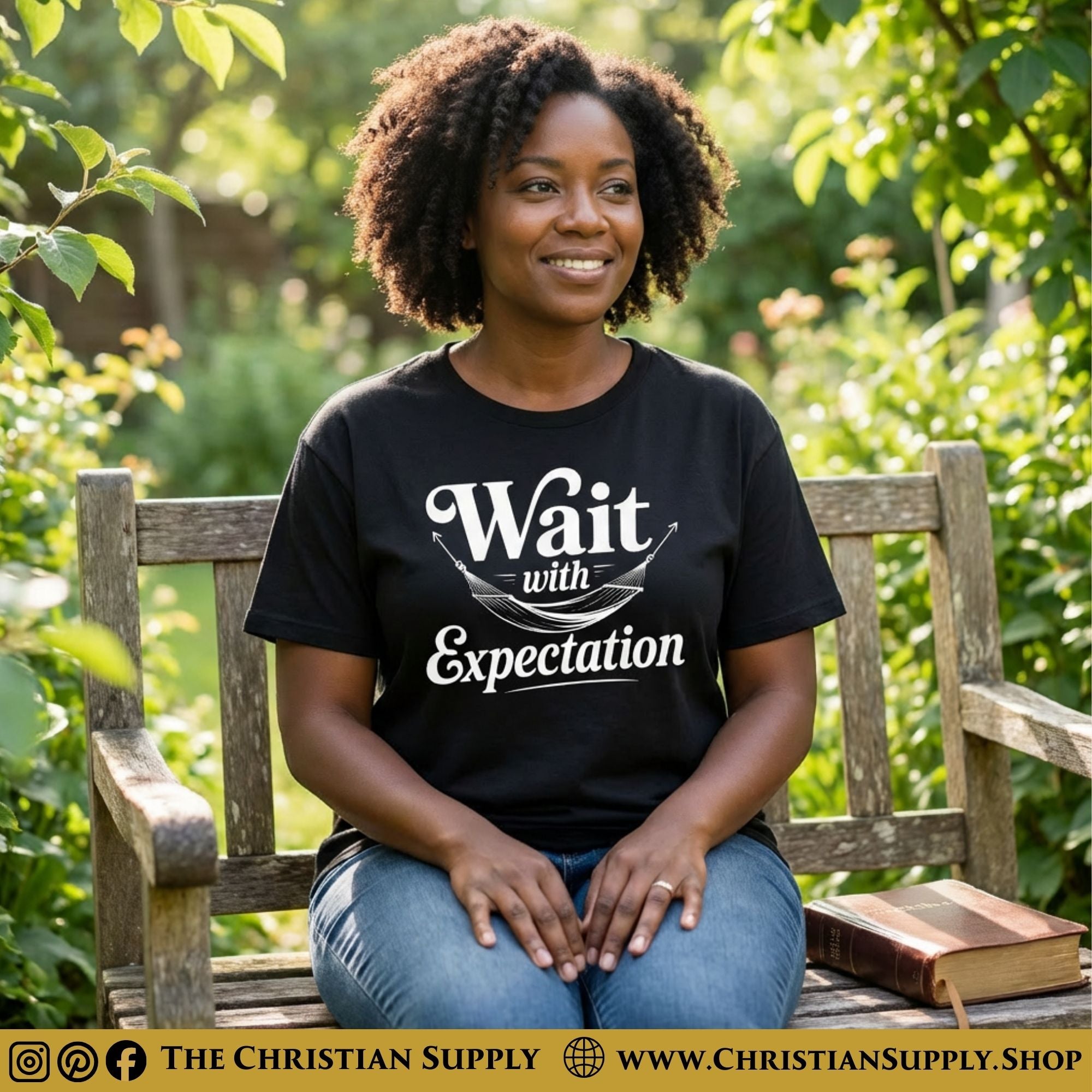 Wait With Expectation – Restful Trust Design Christian Tee Shirt