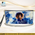 “She is Clothed in Strength and Dignity” Inspirational Women's Chain Wallet — Elegant Faux Leather Clutch Purse