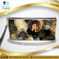 “God Is Within Her, She Will Not Fall” Inspirational Women's Chain Wallet — Elegant Faux Leather Clutch Purse