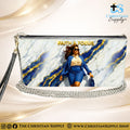 “Faith & Focus” Inspirational Women's Chain Wallet — Elegant Faux Leather Clutch Purse