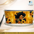 “I Can Do All Things Through Christ” Inspirational Women's Chain Wallet — Elegant Faux Leather Clutch Purse
