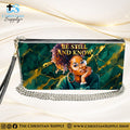 "Be Still and Know” Inspirational Women's Chain Wallet — Elegant Faux Leather Clutch Purse