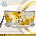 "Blessed and Highly Favored” Inspirational Women's Chain Wallet — Elegant Faux Leather Clutch Purse