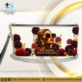 “Still Standing Because of His Grace” Inspirational Women's Chain Wallet — Elegant Faux Leather Clutch Purse