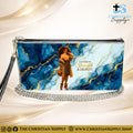 “Clothed in Strength & Dignity” Inspirational Women's Chain Wallet — Elegant Faux Leather Clutch Purse