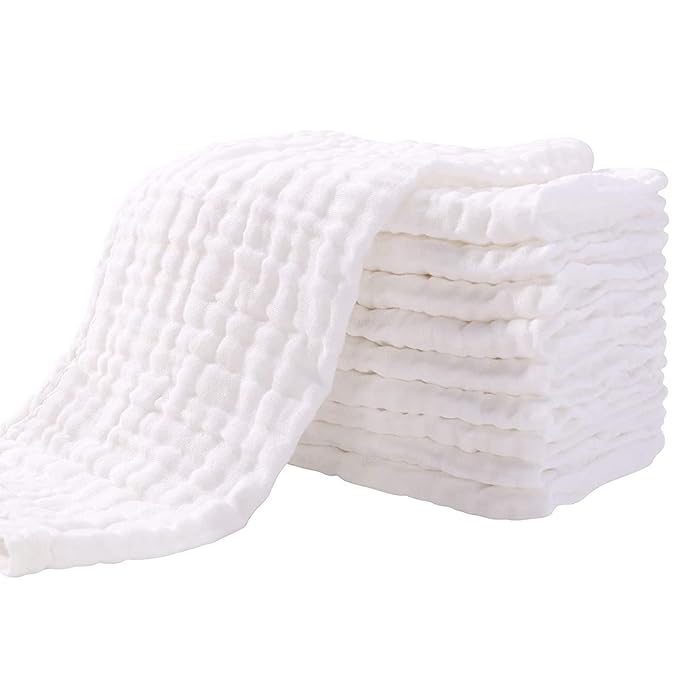 Baby Burping Cloths (Set of 6) – Organic Muslin Cotton Cloths with Custom Personalization