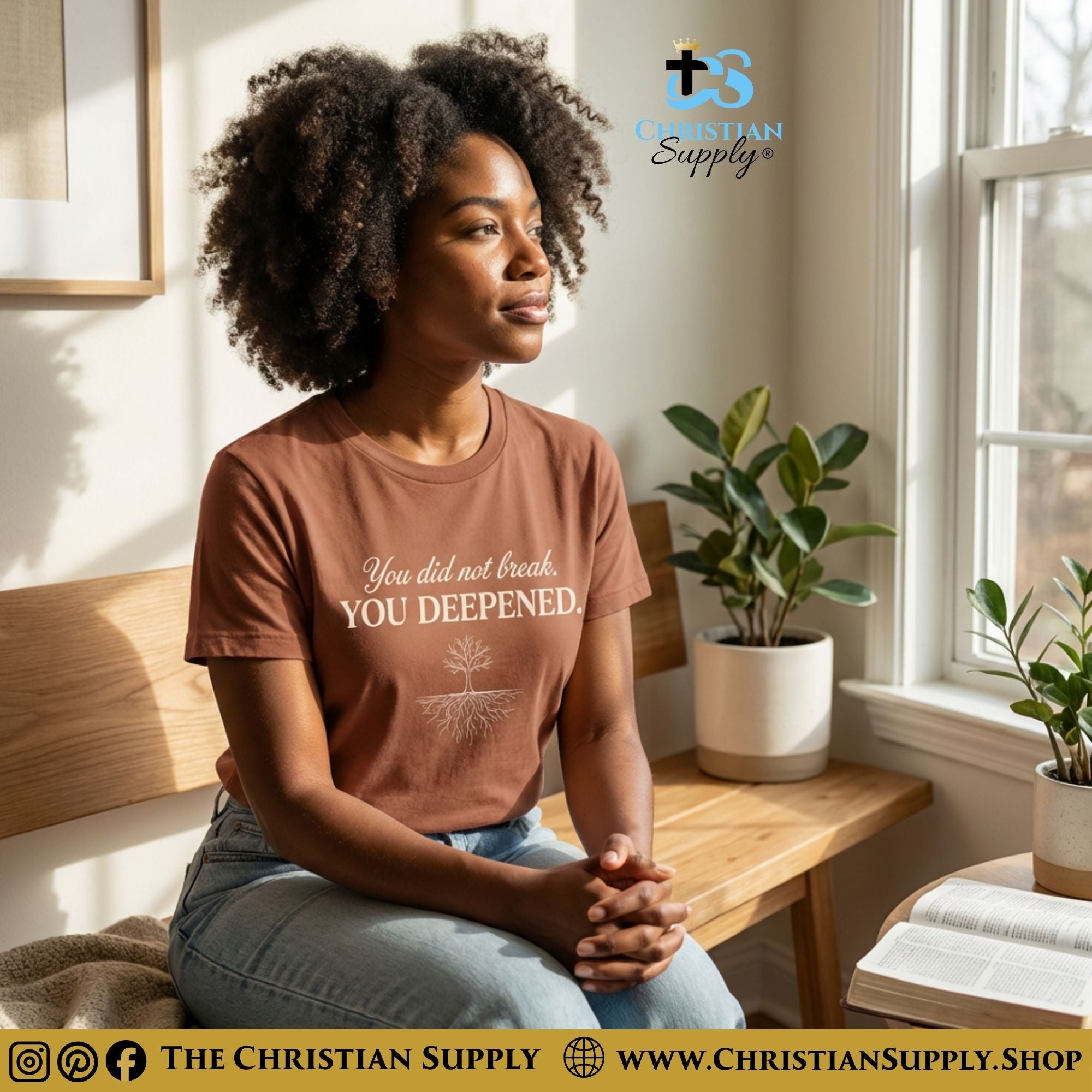 You Did Not Break. You Deepened. – Rooted in Strength Tee Shirt