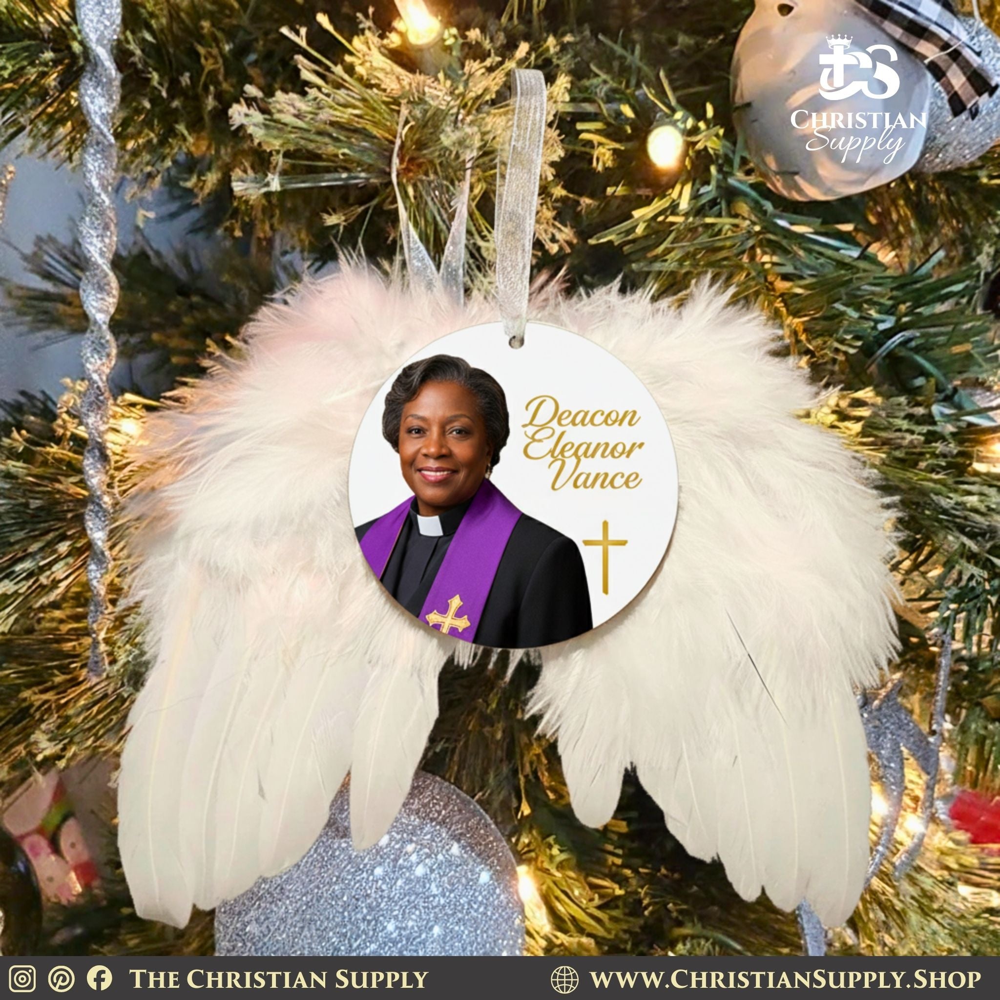 Angel Wing Ornaments (Set of 5) – Personalized Photo Keepsake Tribute