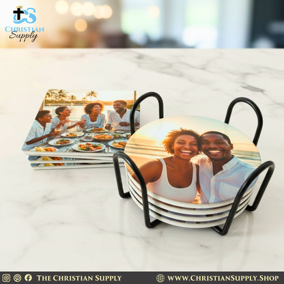 Coasters with Coaster Holders (Set of 24 Coasters with 6 Holders)