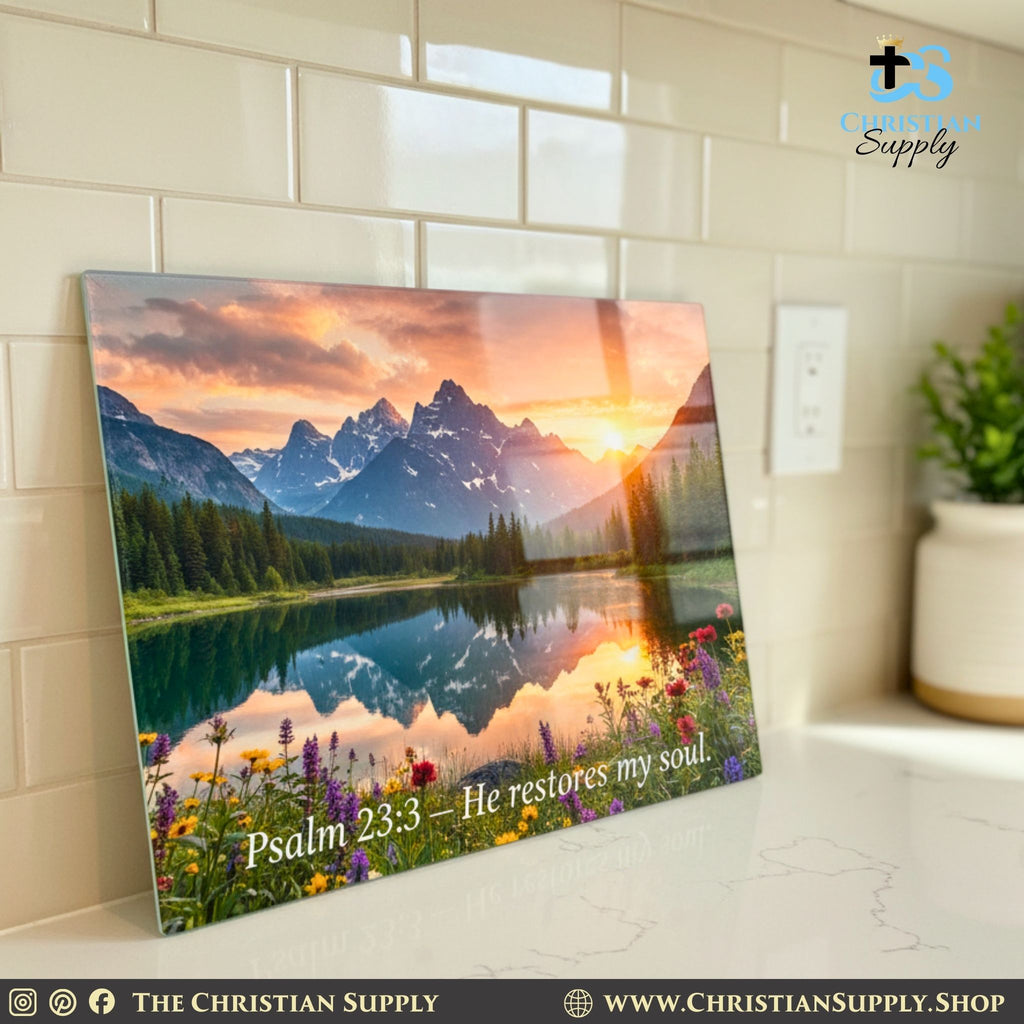 Custom Glass Cutting Board – Personalized Full‑Print Tempered Kitchen Board