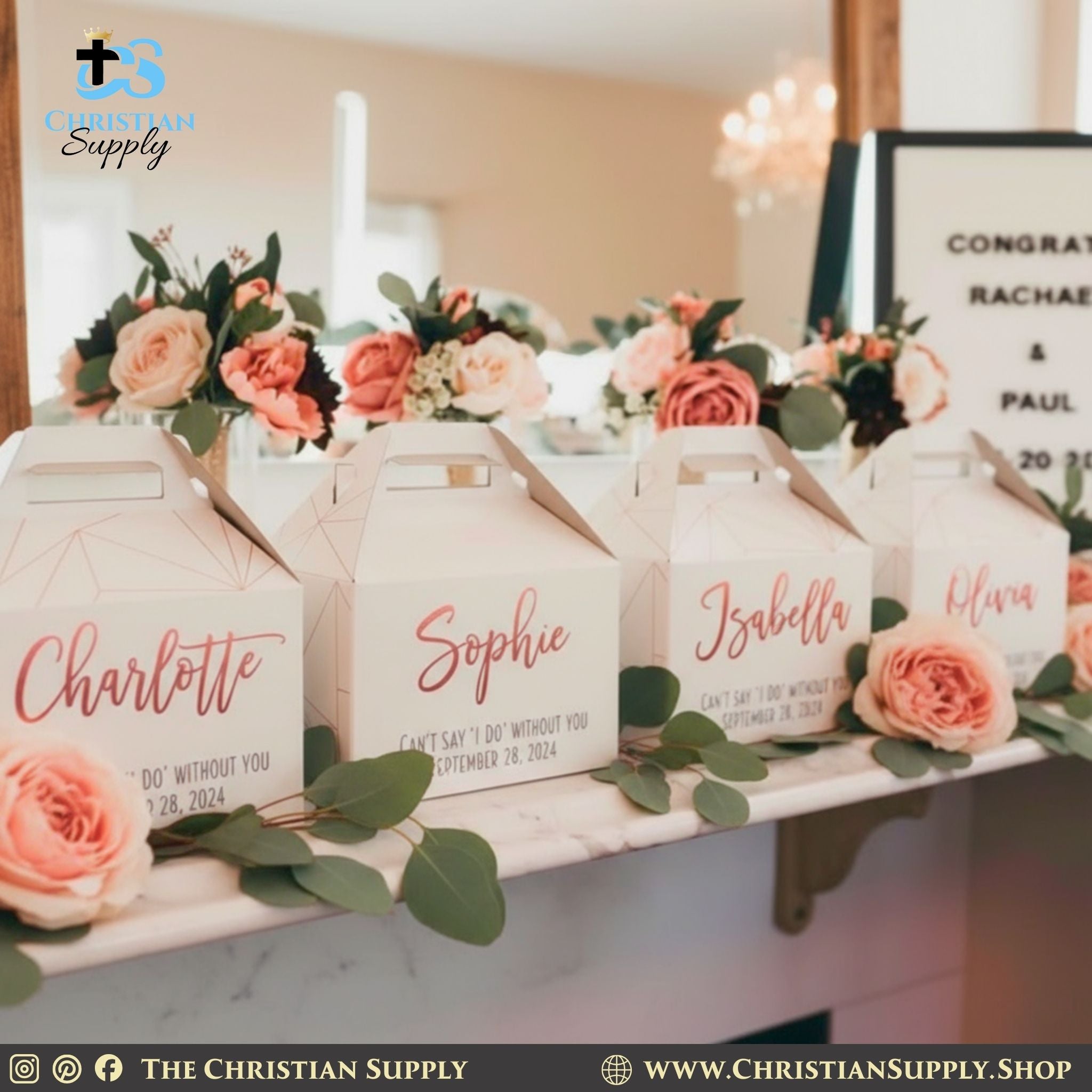 Customizable Gable Gift Boxes Party Favor Boxes Eco-Friendly Favor Box Sets