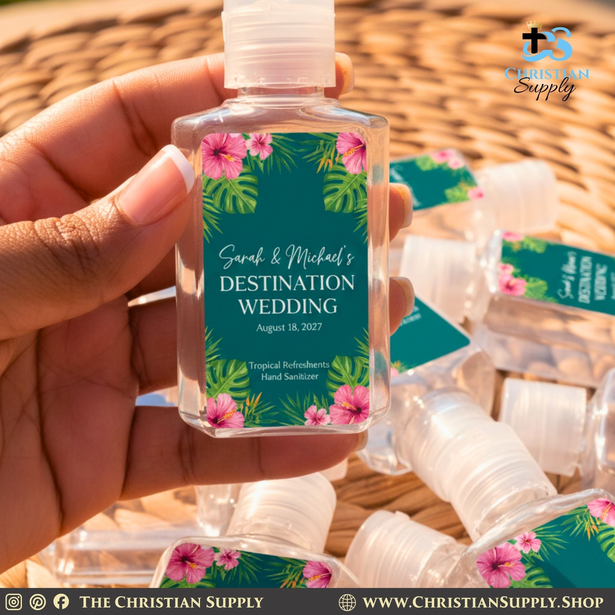 Custom Hand Sanitizer with Personalized Label – 1 oz or 2 oz Bulk Event Favors