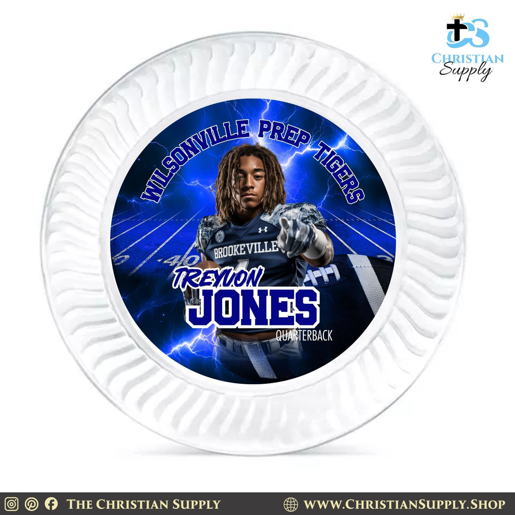 Custom Party Plates with Personalized Design – 7" Dessert or 10" Dinner Plates