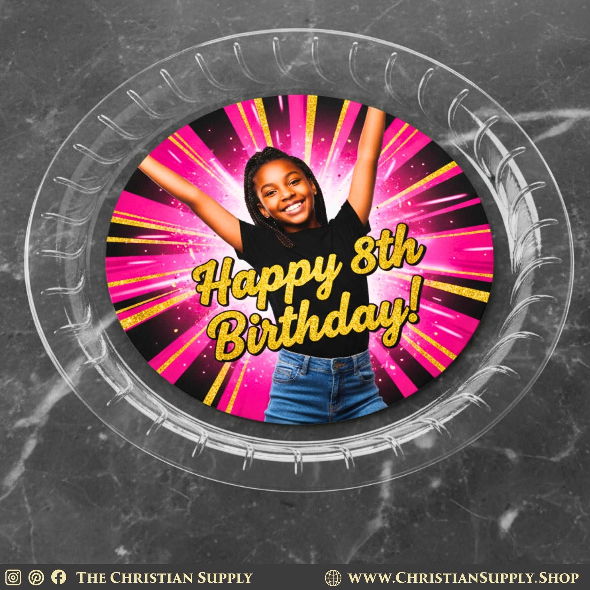 Custom Party Plates with Personalized Design – 7" Dessert or 10" Dinner Plates