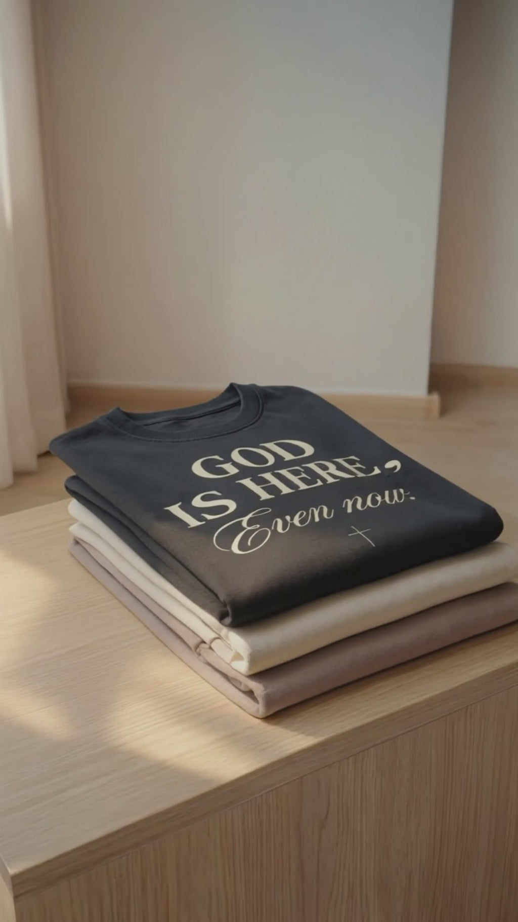 God Is Here, Even Now T‑Shirt – Presence & Peace Christian Tee