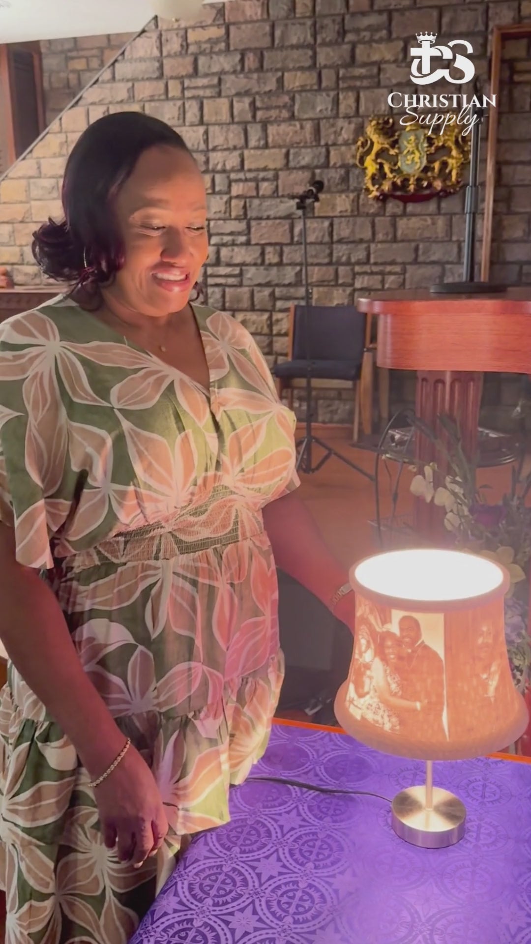 Custom Photo Lamp Shade with Personalized Images Verses and Messages