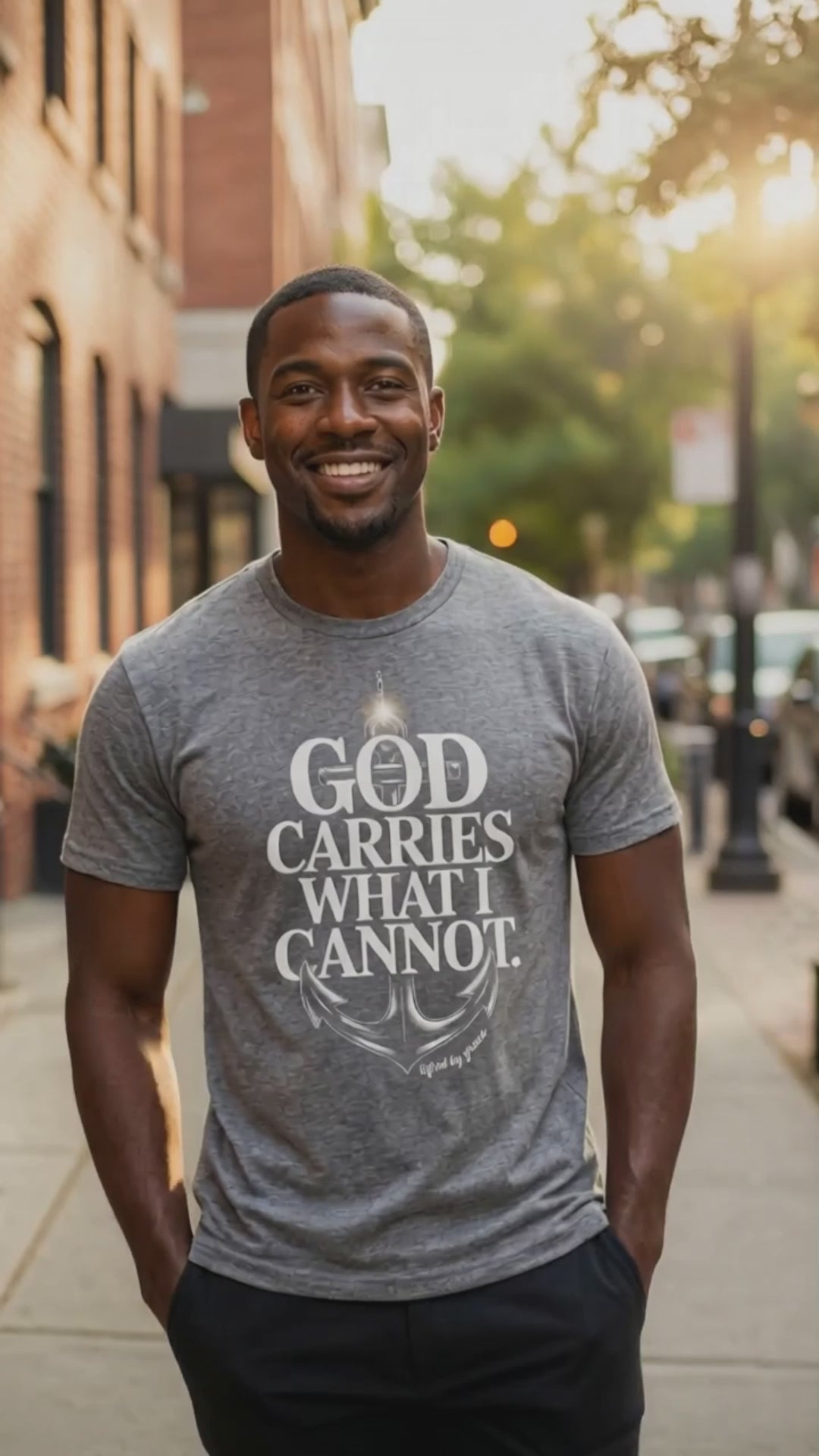 God Carries What I Cannot T‑Shirt – Anchor of Grace Christian Tee